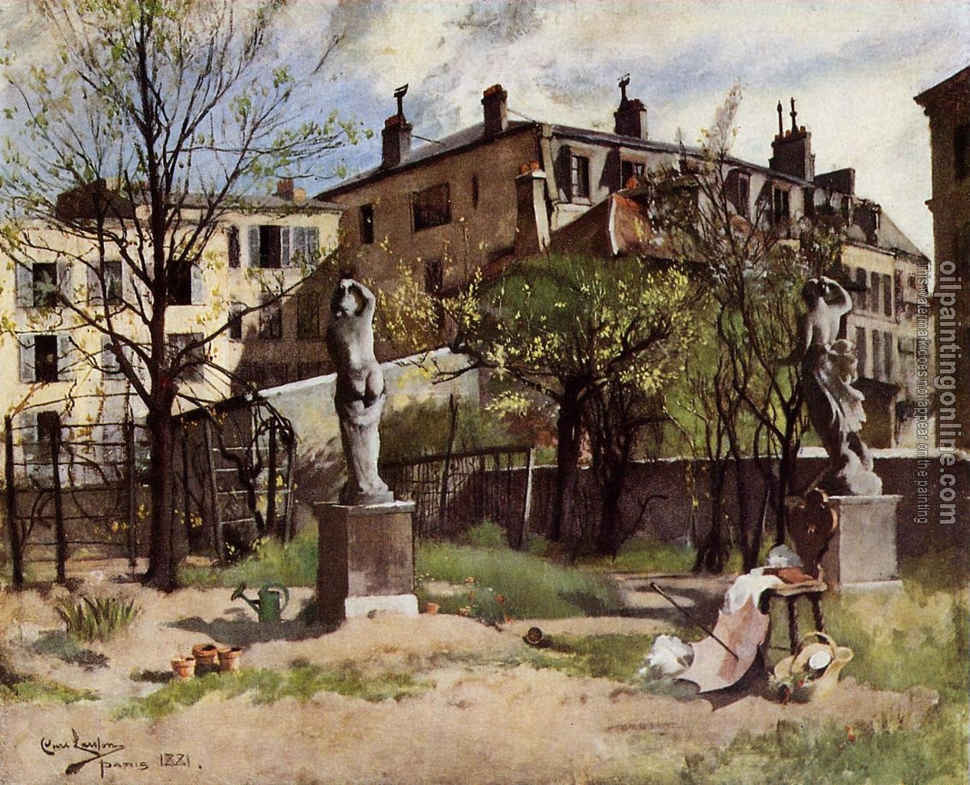 Larsson, Carl - Garden with Sculptures